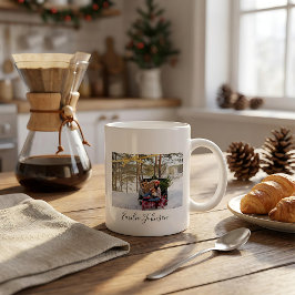 Caneca De Café Grande Personalized christmas holiday photo x Mas tee