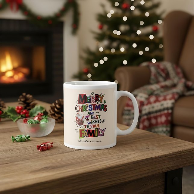 Caneca De Café Grande Personalized  christmas mugs red simple modern  (Criador carregado)