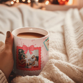 Caneca De Café Grande Personalized Cute Christmas Photo Collage