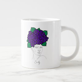Caneca De Café Grande Personalized February Birth Flower Crown Art