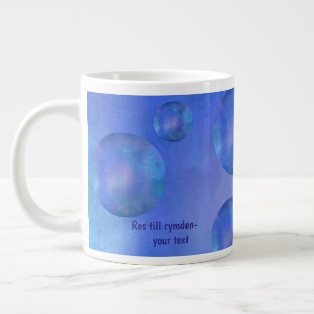 Caneca De Café Grande Personalized Galaxy Space Nebula Art - Custom text (Esquerda)