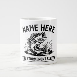 Caneca De Café Grande Personalized Name Classic Bass Fishing Storm