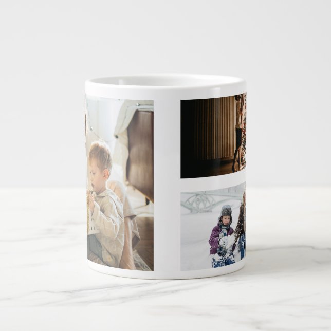 Caneca De Café Grande Personalized Photo Collage (Frente)