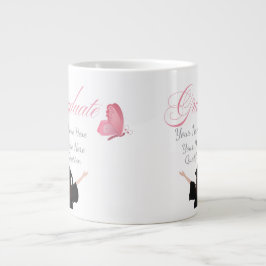 Caneca De Café Grande Personalized Pink Graduate Gift, Custom Name 