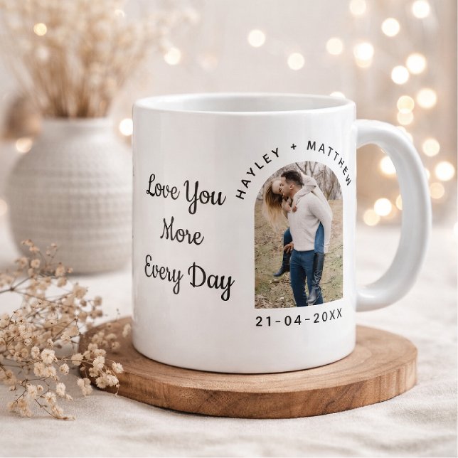Caneca De Café Grande Personalized Valentine Photo Mug (Criador carregado)