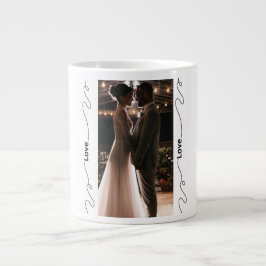 Caneca De Café Grande Personalized Wedding Photo Mug for Couples