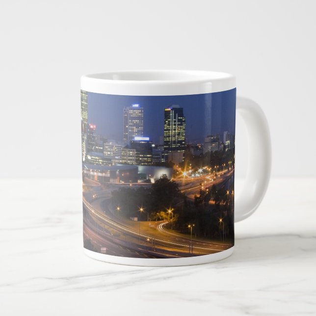 Caneca De Café Grande Perth, Austrália. Vista de Perth de centro de (Frente Esquerda)