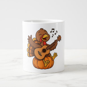 Caneca De Café Grande Peru agradável de Ação de Graças com violão