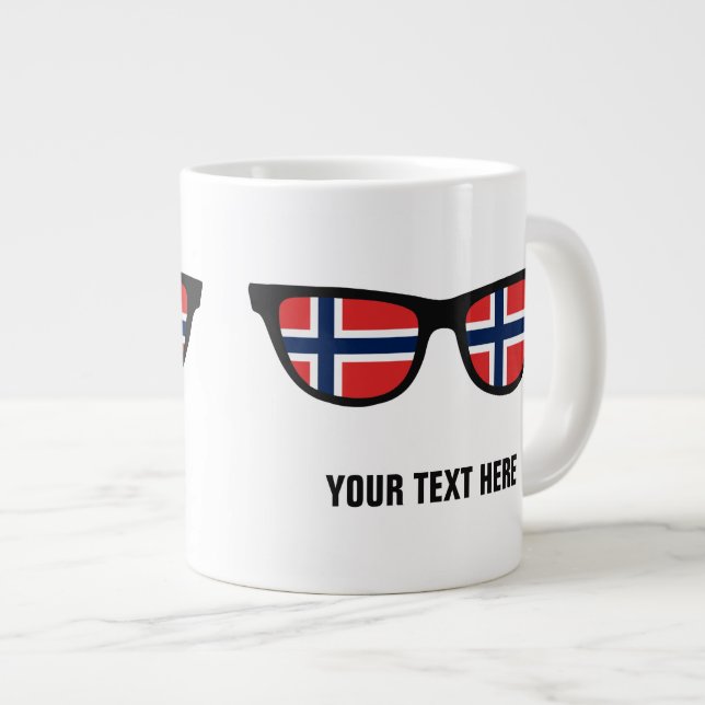 Caneca De Café Grande Perucas personalizadas de Shades Noruegueses (Frente Esquerda)
