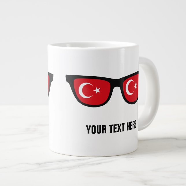 Caneca De Café Grande Perucas personalizadas de tons turcos (Frente Esquerda)