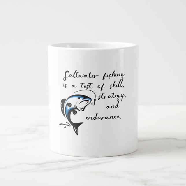 Caneca De Café Grande Pesca com água salgada. (Frente)