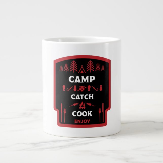 Caneca De Café Grande Pesca De Campos E Capturas (Frente)