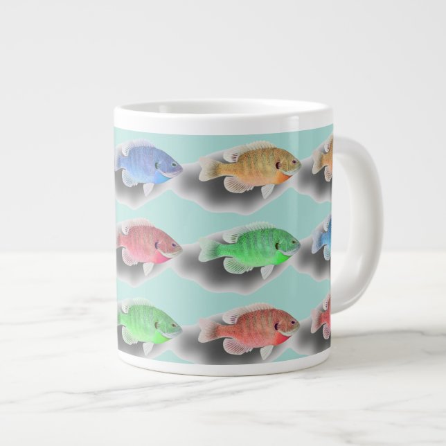 Caneca De Café Grande Pesca Nadadora (Frente Esquerda)
