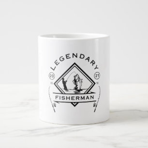 Caneca De Café Grande Pescador Lendário Estabelecido 2021