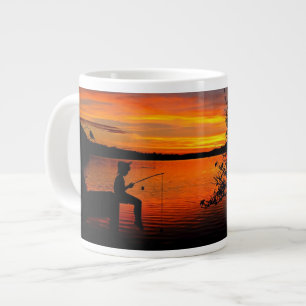 Caneca De Café Grande Pescar Ao Sol