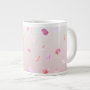 Caneca De Café Grande Petais Rosa românticos