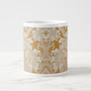 Caneca De Café Grande Pétalas de Dourada Batik Specialty Mug