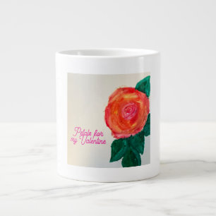 Caneca De Café Grande Pétalas Para Meu Valentine