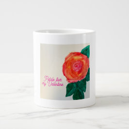 Caneca De Café Grande Petals For My Valentine