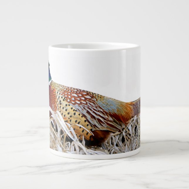 Caneca De Café Grande Pheasant Photo Coffee Mug (Frente)