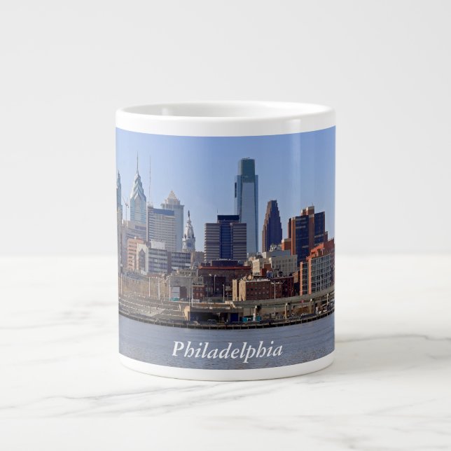 Caneca De Café Grande Philadelphia Skyline Jumbo Mug (Frente)