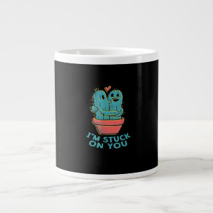 Caneca De Café Grande Piada de Cactus Estou Preso a Você Casal de Sucule