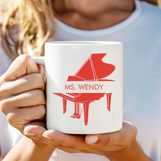 Caneca De Café Grande Piano Personalizado (Criador carregado)