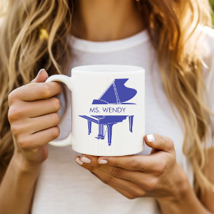 Caneca De Café Grande Piano Personalizado