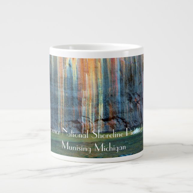 Caneca De Café Grande Picture Rocks Munising Michigan (Frente)