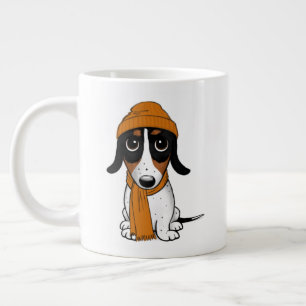 Caneca De Café Grande Piebald Dachshund Cachorro-Hipster