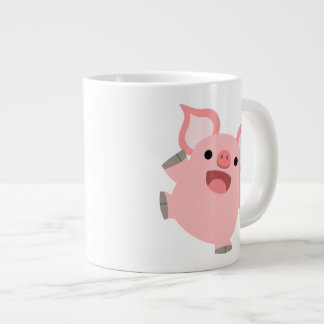 Caneca De Café Grande Pig. Cartoon Joyous Bonito