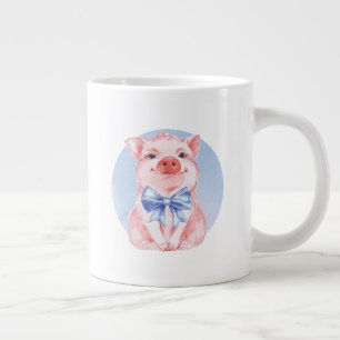 Caneca De Café Grande Pig Feliz