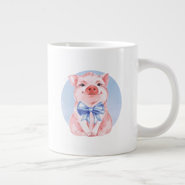 Caneca De Café Grande Pig Feliz (Direita)