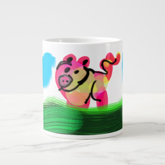 Caneca De Café Grande Pig spring  (Frente)