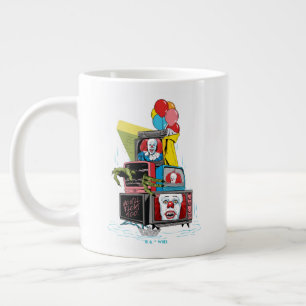 Caneca De Café Grande Pilha de TV Classic Pennywise - Você flutuará muit