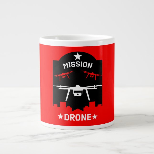 Caneca De Café Grande Piloto de Drone Hobby (Frente)
