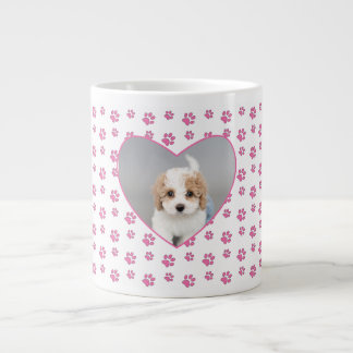 Caneca De Café Grande Pinça-rosa-branca Imprime Foto de Mãe de Cachorro