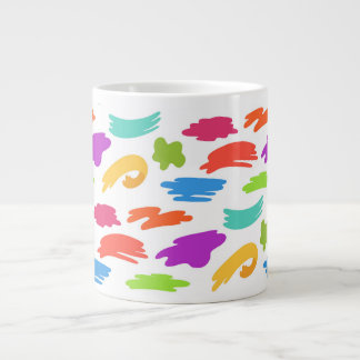 Caneca De Café Grande Pinceladas coloridas de desenho animado