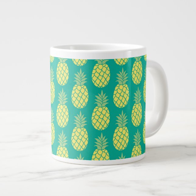 Caneca De Café Grande Pineanases Pastel (Frente Esquerda)