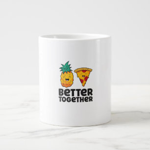 Caneca De Café Grande Pineapple Pizza Melhor Juntos Moderno Desenho Gráf