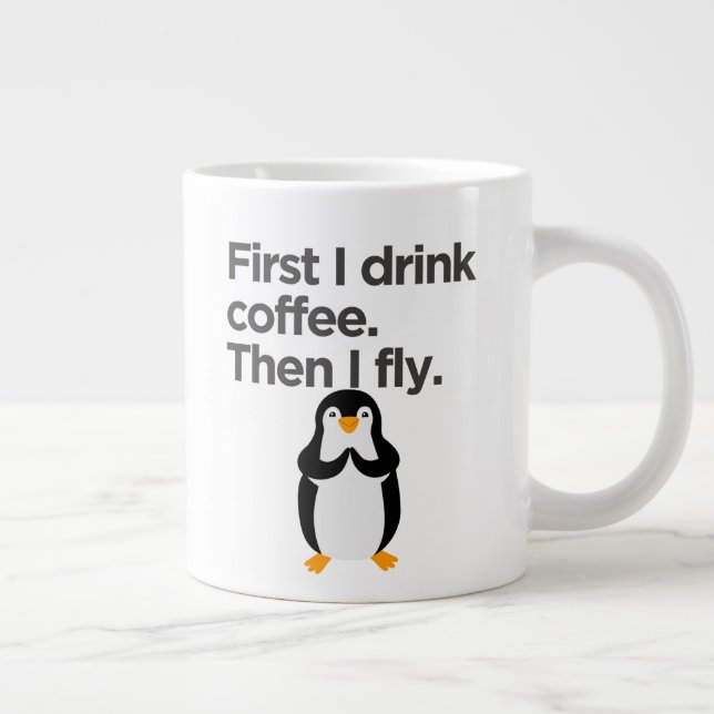 Caneca De Café Grande Pinguim Café Mug (Direita)