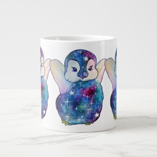 Caneca De Café Grande Pinguim chamado Botão (Frente)