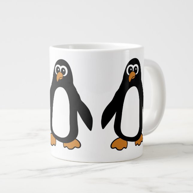 Caneca De Café Grande Pinguins (Frente Esquerda)