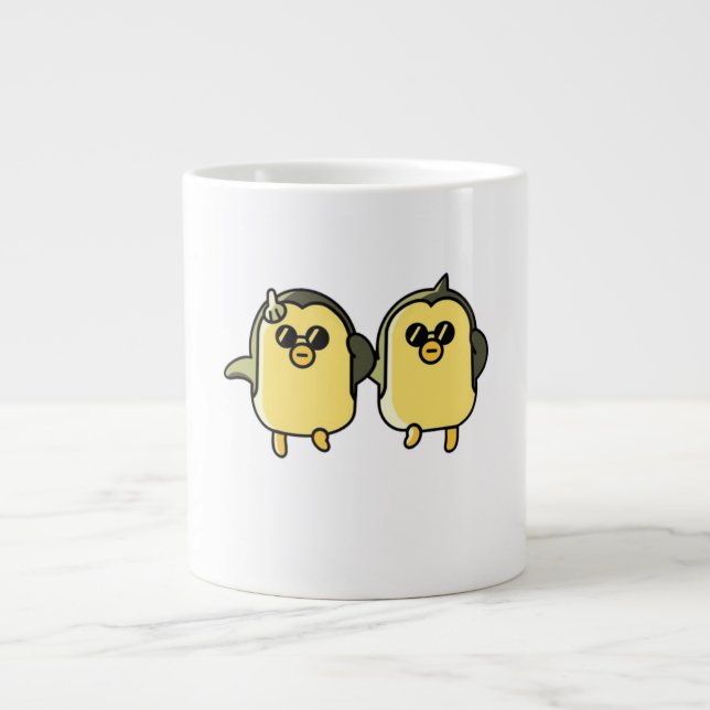 Caneca De Café Grande Pinguins Dançantes (Frente)