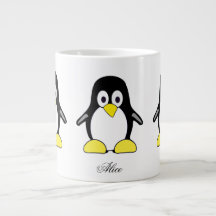 Pinguins de café, bonitos e personalizados