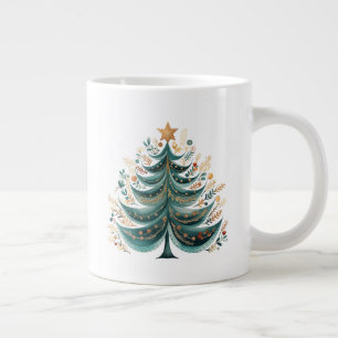 Caneca De Café Grande Pinho de inverno Tree Fora de Natal Mug