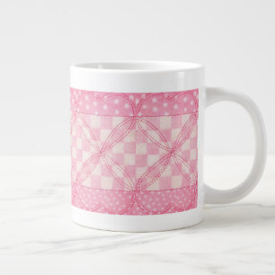 Caneca De Café Grande PINK CORAÇÃO QUILA Grande Caneca Branca