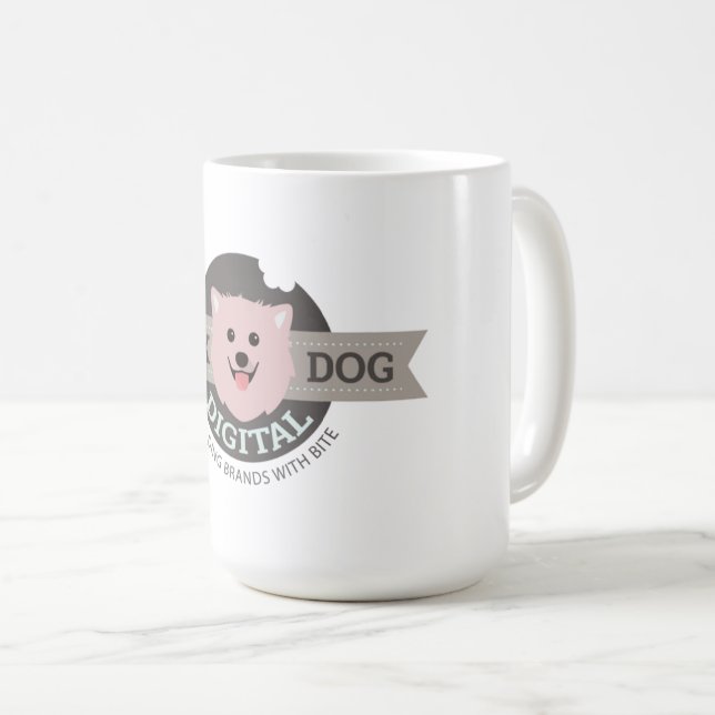Caneca de Café Grande Pink Dog Digital (Frente Esquerda)