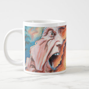 Caneca De Café Grande Pintura a óleo de ondas de pânico