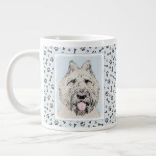 Caneca De Café Grande Pintura Bouvier des Flandres - Arte Cachorra Origi